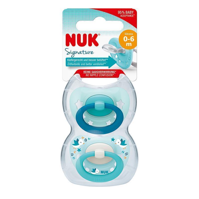 Nuk Signature Soother Silicone 0-6 Months 2 Pack