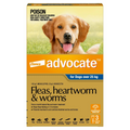 Advocate Blue Spot-On Flea & Worming Treatment 25kg+ Dog.