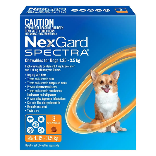 NexGard SPECTRA for Extra Small Dogs 1.35-3.5kg.