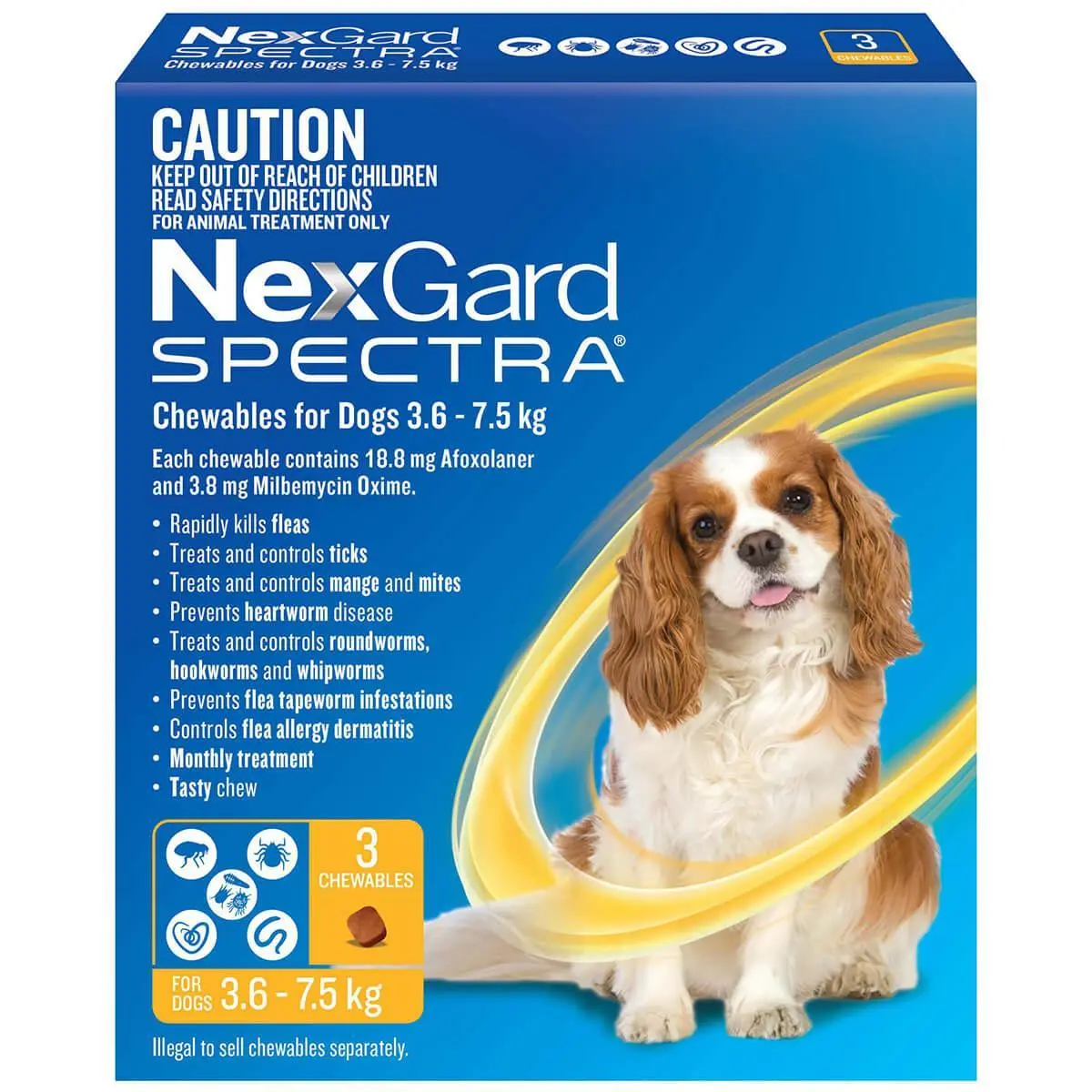 NexGard SPECTRA Chews For Small Dogs 3.6-7.5kg.
