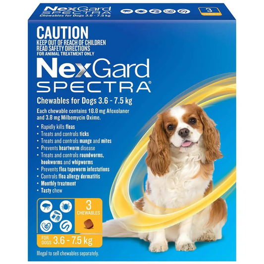 NexGard SPECTRA Chews For Small Dogs 3.6-7.5kg.
