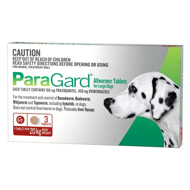 Paragard Allwormer Large Dog.