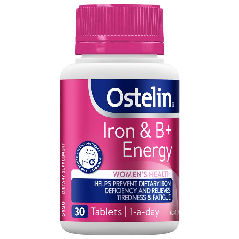 Ostelin Iron & B+ Energy 30 Tablets.