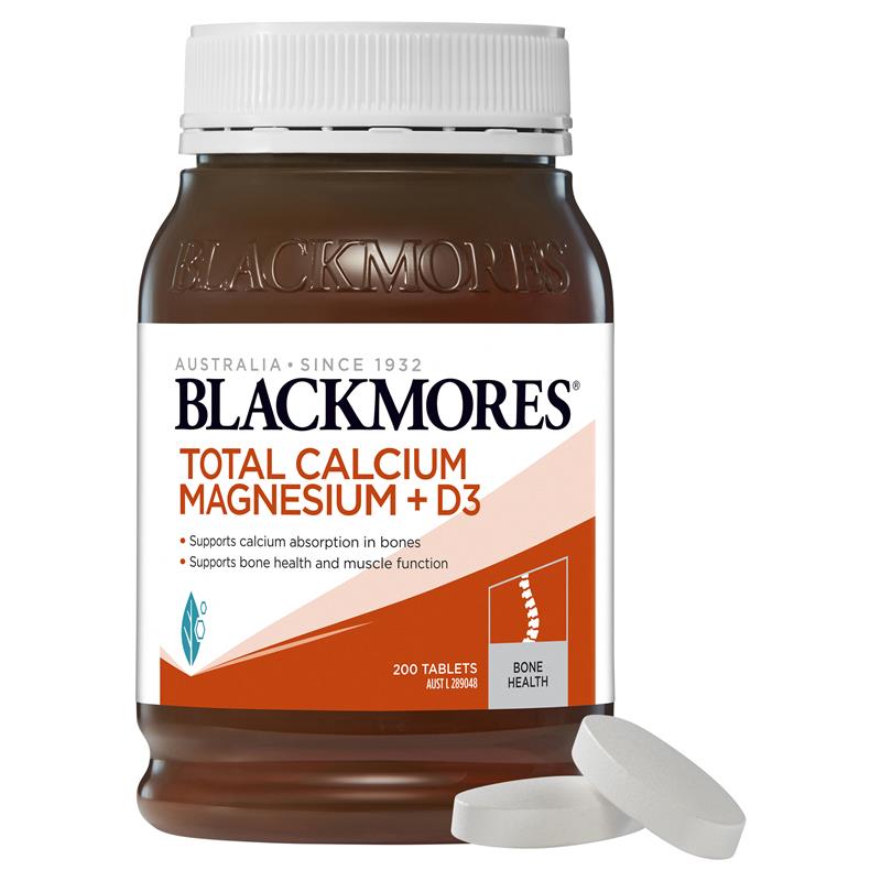 Blackmores Total Calcium Magnesium + D3 x 200 Tablets.