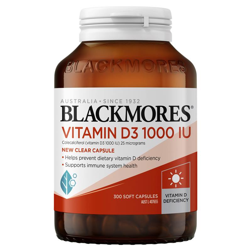 Blackmores Vitamin D3 1000IU x 300 Capsules.