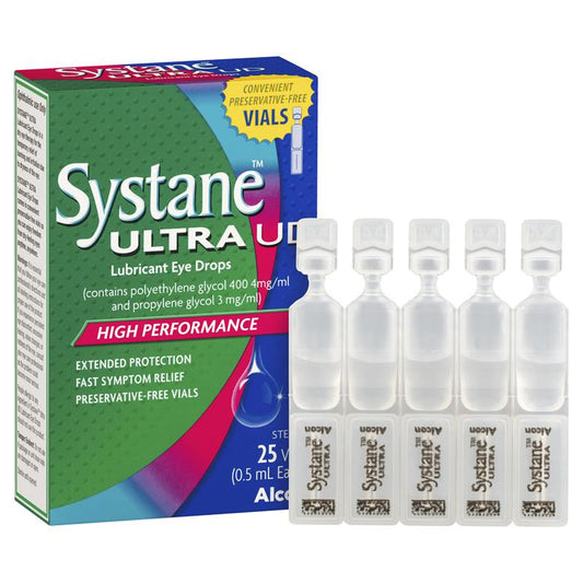 Systane Ultra Lubricant Eye Drops Preservative Free Unit Dose 25 x 0.5ml Vials