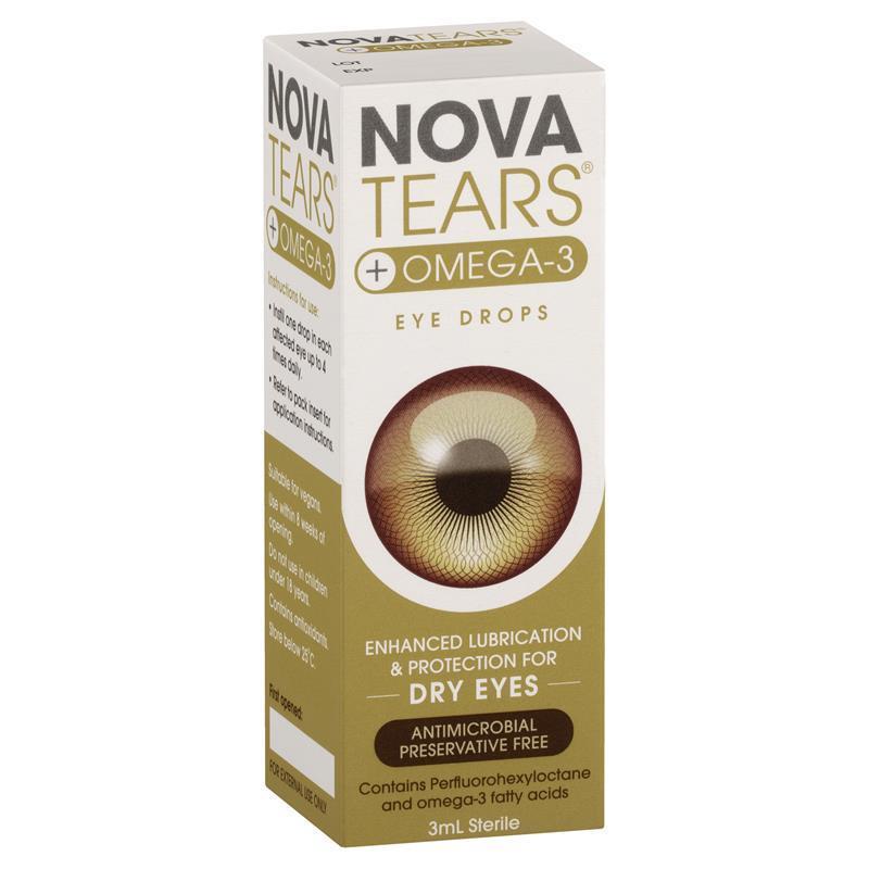 Nova Tears + Omega3 Preservative Free Lubricating Eye Drops 3ml