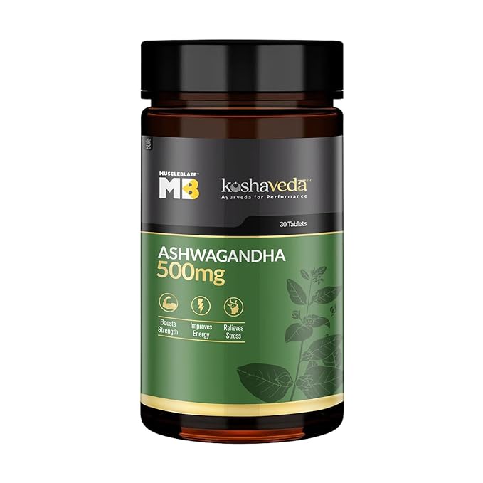 MuscleBlaze Ashwagandha 500mg Tablets | 60 Tablets.