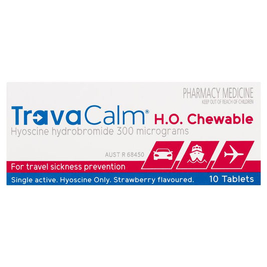 Travacalm Travel Sickness HO 10 Tablets.