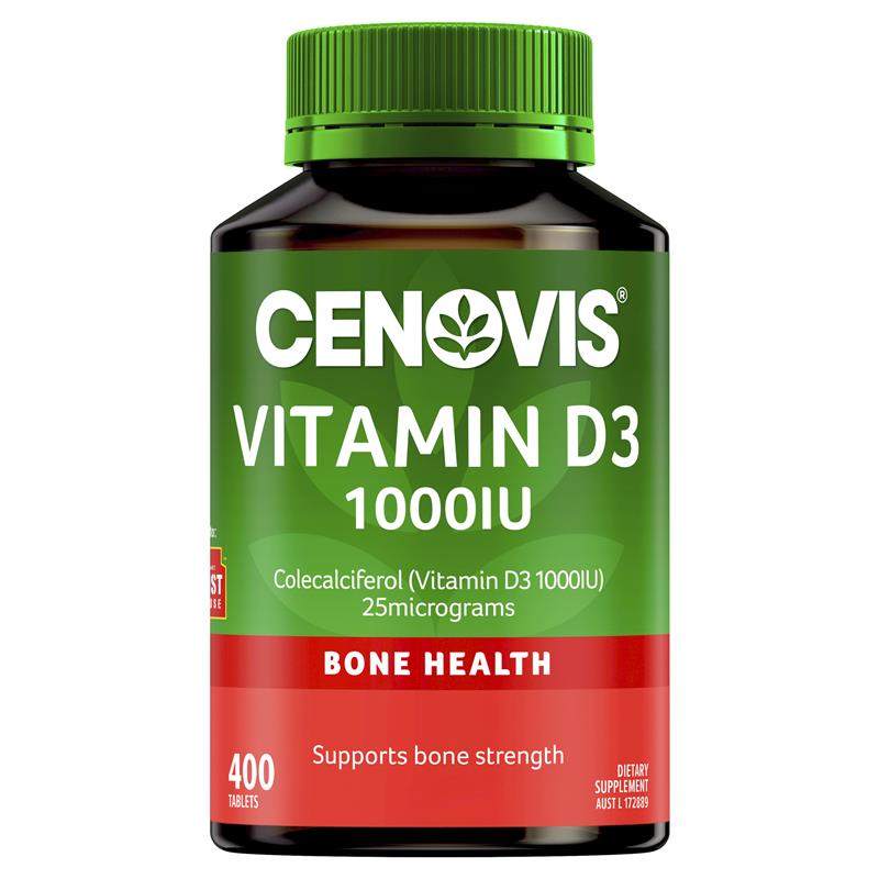 Cenovis Vitamin D 1000IU D3 x 400 Tablets.