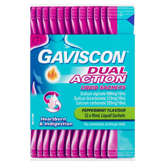 Gaviscon Heartburn and Indigestion Relief Liquid Sachets 10ml.