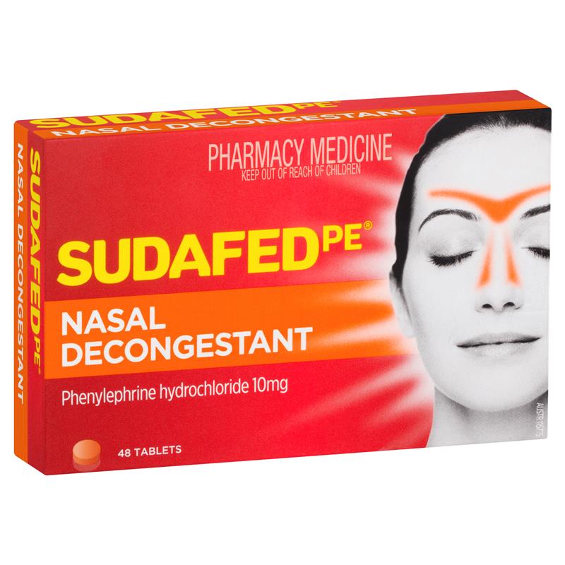 Sudaped PE Nasal Decongestant 48 Tablets.