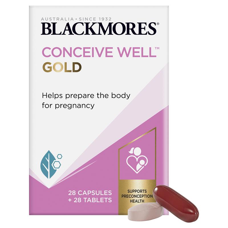 Blackmores Conceive Well Gold 28 Tablets + 28 Capsules.