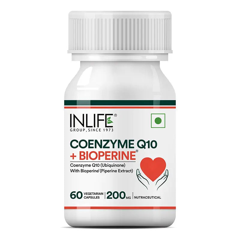 Inlife Coenzyme Q10 Supplement (CoQ10) with Bioperine | 200mg | 60 Veg. Capsules.