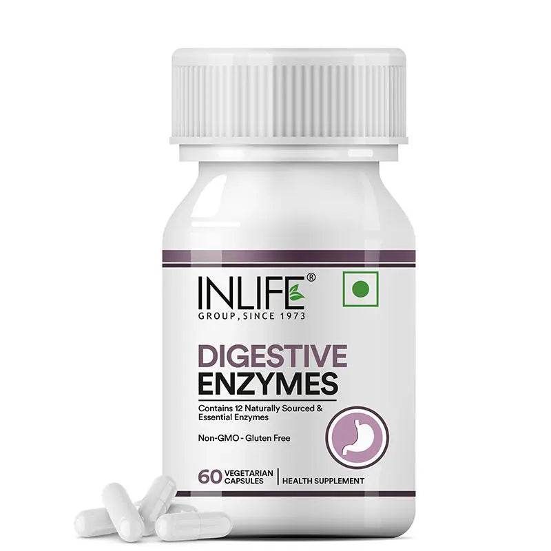 Inlife Digestive Enzymes Supplement | 60 Vegetarian Capsules.