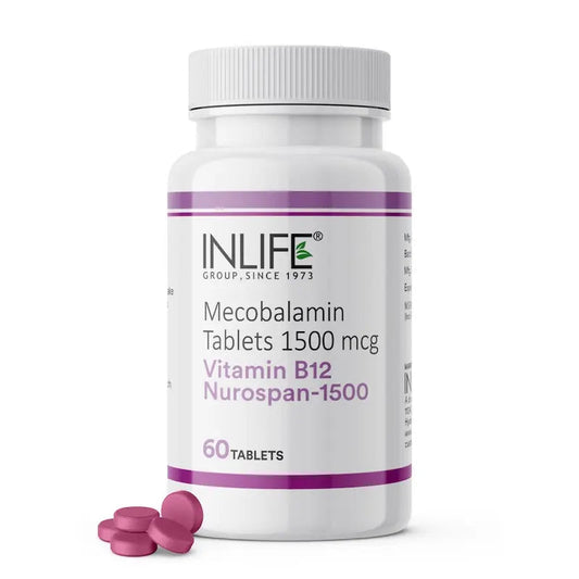 Inlife Vitamin B12 Supplement Methylcobalamin 1500mcg | 60 Tablets.
