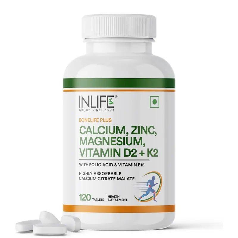 Inlife Calcium Magnesium Zinc Vitamin D Tablets | 120 tablets.