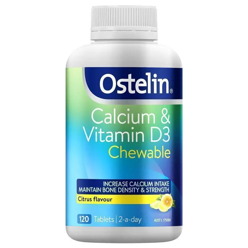 Ostelin Vitamin D3 & Calcium 120 Chewable Tablets Citrus Flavour