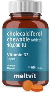 Meltvit Vitamin D3 Cholecalciferol 10000IU x 60 Tablets.