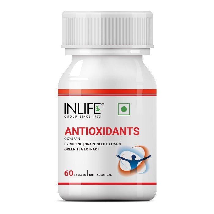 Inlife Antioxidants Supplement with Lycopene, Grape Seed, Green Tea Extract (60 Tablets).