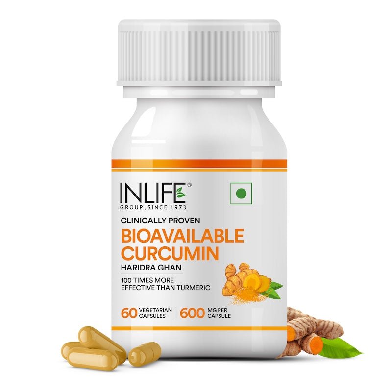 Inlife Bioavailable Curcumin Supplement | 600mg | 60 Veg. Capsules.