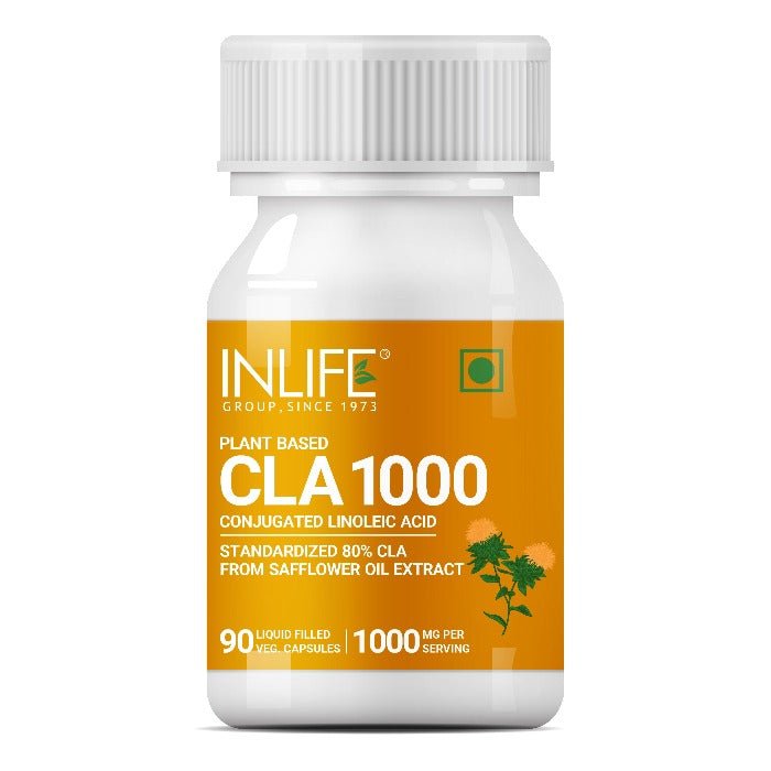 Inlife CLA Supplement | 80% CLA from Safflower Oil Extract |1000mg per serving |90 Veg. Capsules.