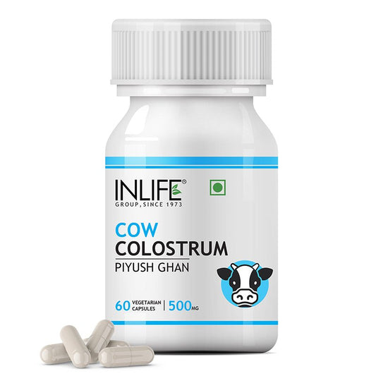 Inlife Cow Colostrum Supplement, 500mg (60 Veg. Capsules).