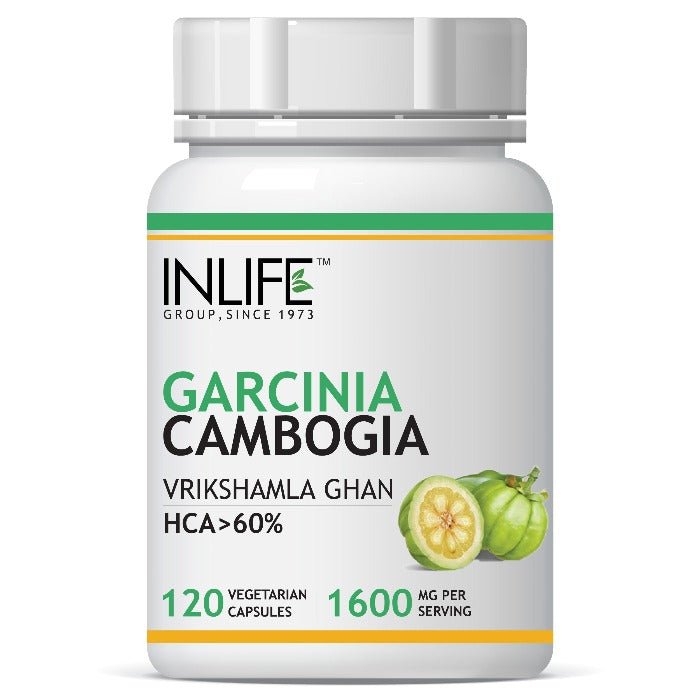 Inlife Garcinia Cambogia Extract Supplement, 1600 mg per serving - 120 Veg. Capsules.