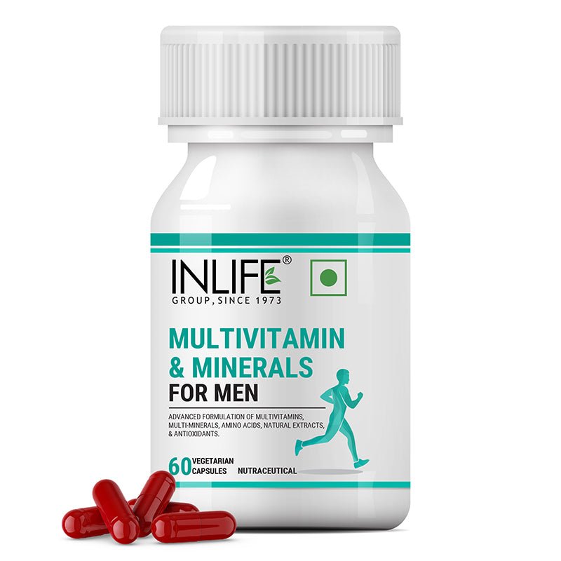 Inlife Multivitamin & Minerals Supplement for Men | 60 Veg. Capsules.