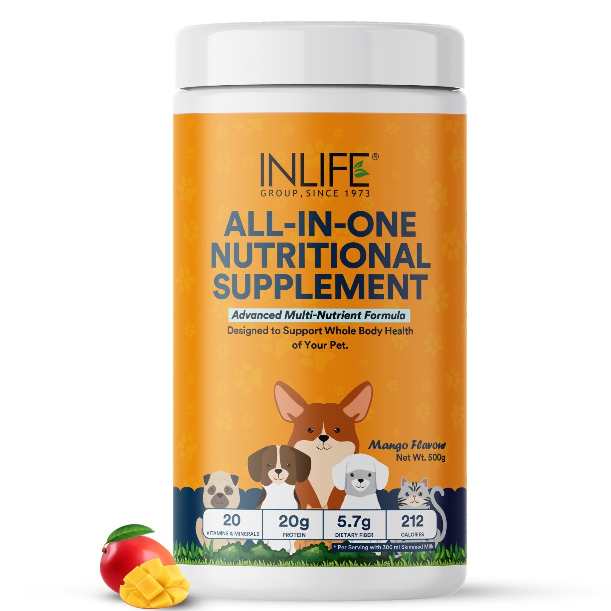 Inlife Nutritional Meal Mix Powder for Dogs, Cats, Pets | Advanced Multi-Nutrient Formula.