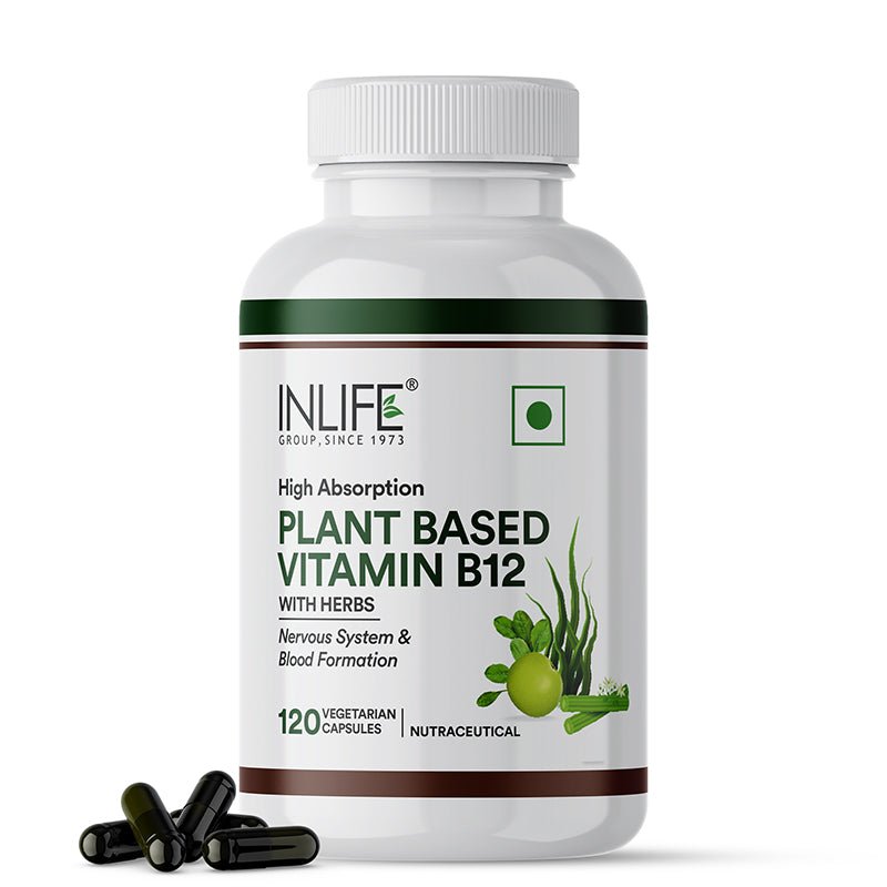 Inlife Plant-Based Vitamin B12 Supplement | 120 Veg. Capsules.