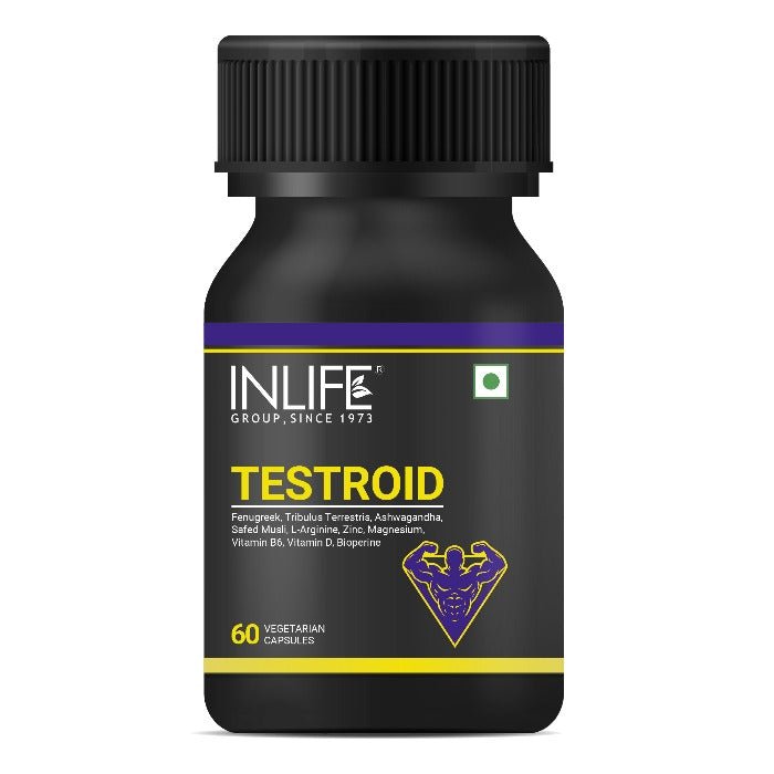 INLIFE Testroid Supplement for Men - 60 Vegetarian Capsules.