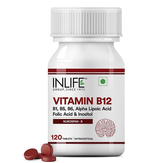 Inlife Vitamin B12 Supplement with ALA, Folic Acid & Inositol | 120 tablets (RDA Compliant).