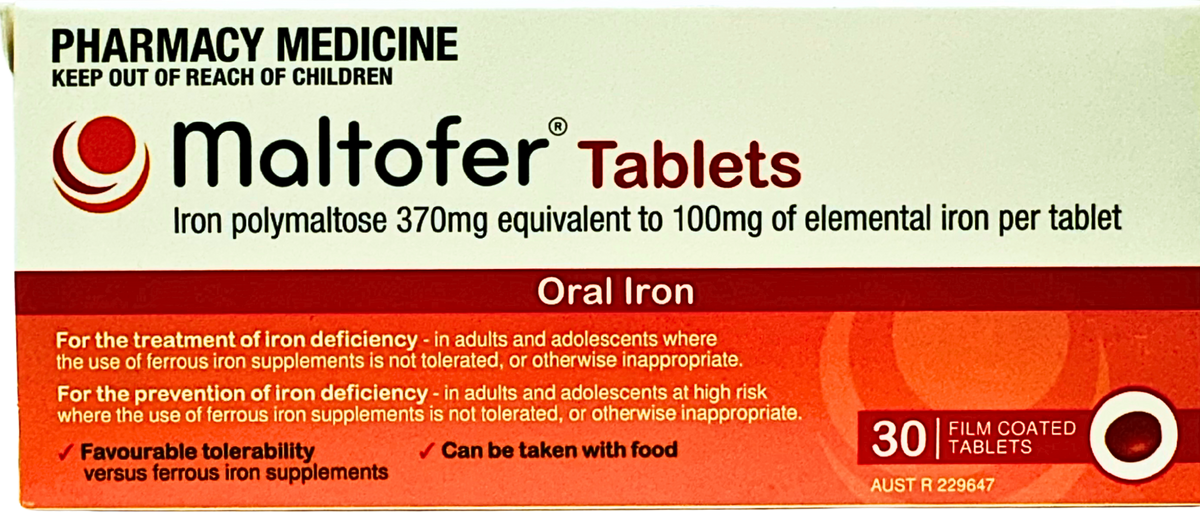 Maltofer Tablets (Oral Iron) 370mg x 30 Film Coated Tablets.