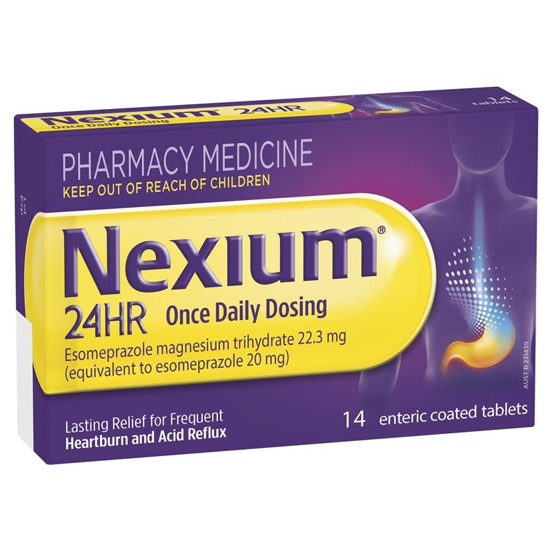 Nexium 24hr (Esomeprazole) 20mg 14 Tablets.