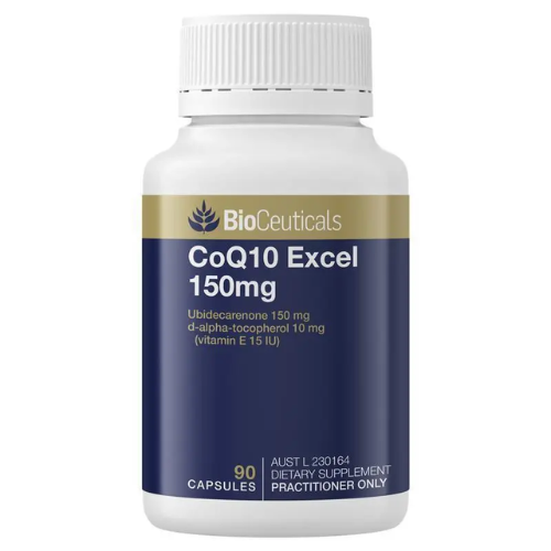 Bioceuticals CoQ10 Excel 150mg Softgel Capsules.