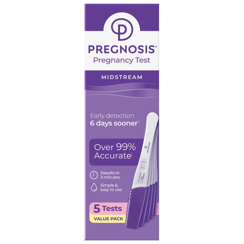 Pregnosis Midstream 5 Pregnancy Tests Value Pack