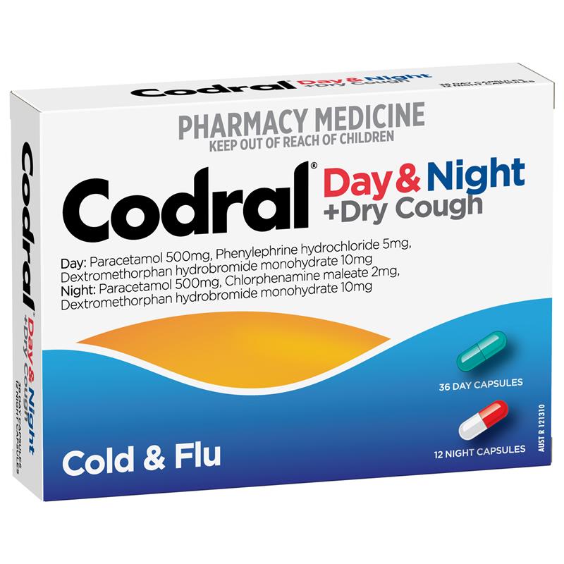 Codral Cold & Flu + Cough Day & Night 48 Capsules.