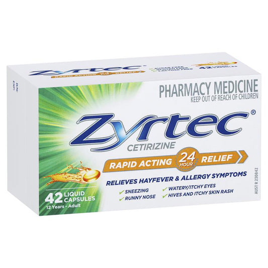 Zyrtec Rapid Liquid Capsules 42 Liquid Capsules.