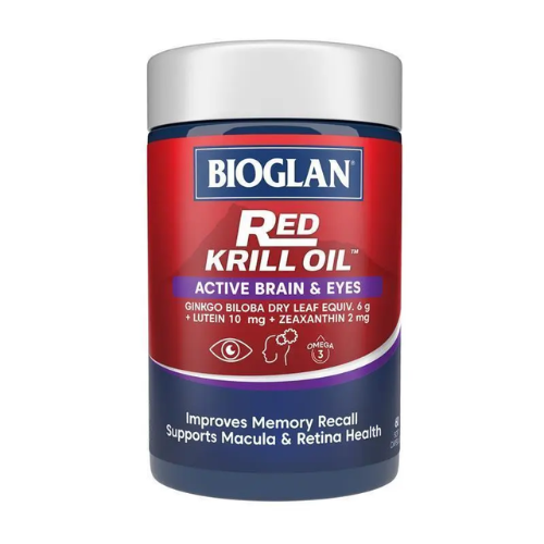Bioglan Red Krill Oil Active Brain & Eyes 60 Capsules.