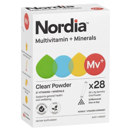 Nordia Multivitamin + Minerals Powder 28 Sachets.
