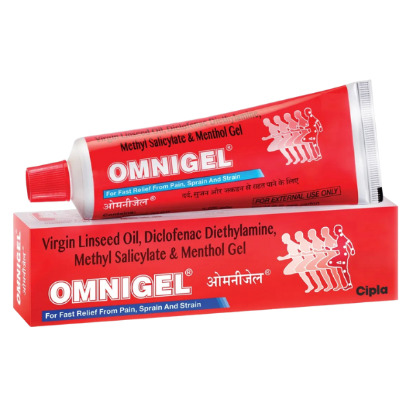 Omnigel Pain Relief (Linseed Oil BP, Diclofenac Diethylamine BP Equivalent to Diclofenac Sodium, Methyl Salicylate IP, Menthol IP, Benzyl Alcohol IP, (As Preservative) in water-washable base)